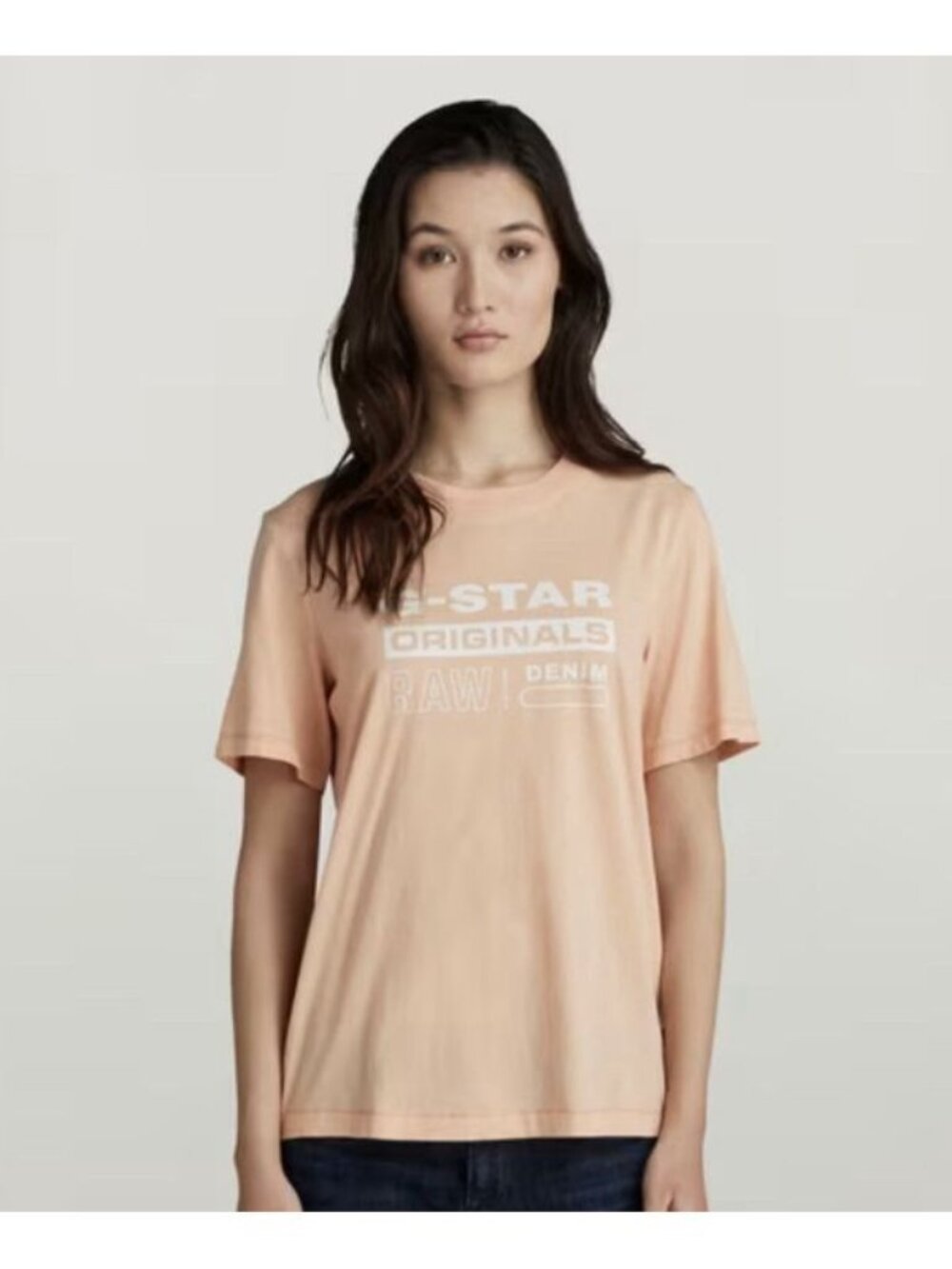 G-STAR Raw Women's Peach Nougat Graphic Short Sleeve T-Shirt XS NWT